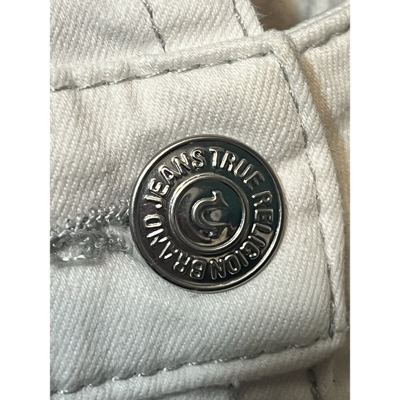 TRUE RELIGION Ripped Frayed Hem Jean Denim Overalls Sz M - Picture 10 of 14